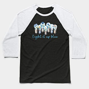 Autism Light It Up Blue Flower Baseball T-Shirt